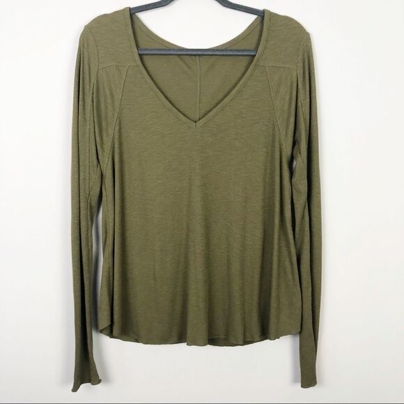 FREE PEOPLE Intimately | Green Ribbed Top Large - Picture 1 of 6